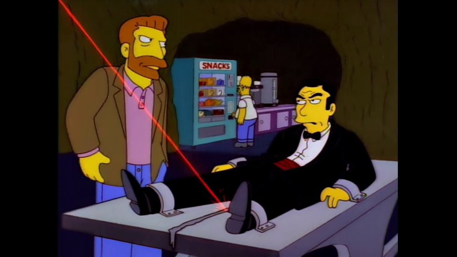 The Simpsons - Hank Scorpio interrogating superspy Sean Bont