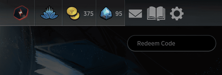 Picture of the code redemption screen on MTG Arena