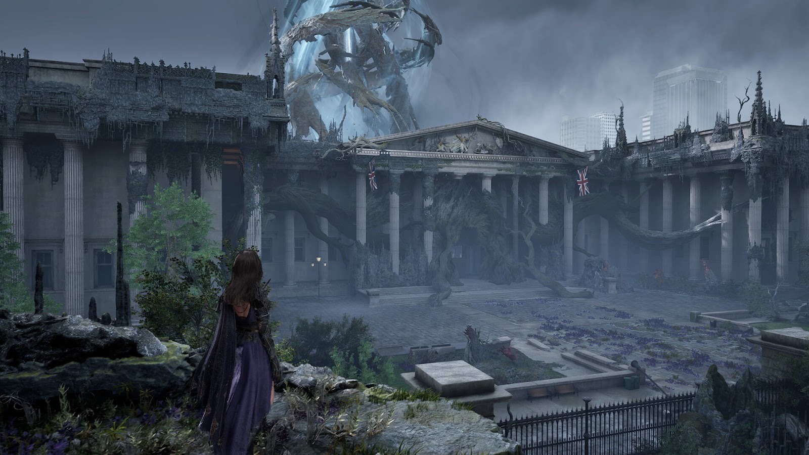 Tides of Annihilation - Gwendolyn surveys a ruined building reminiscent of Greenwich Naval School