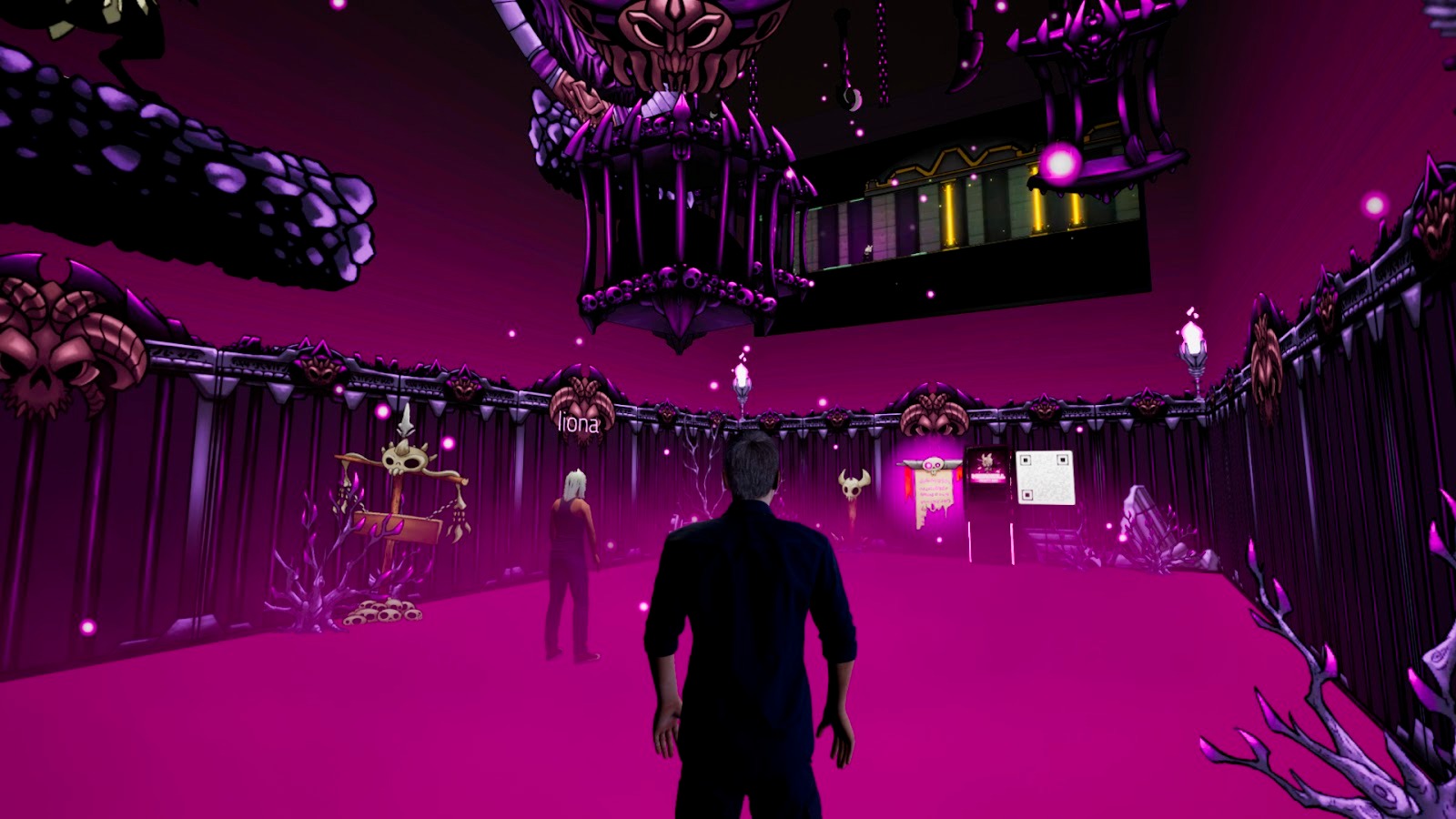 Endix - Avatar looks around a spooky booth