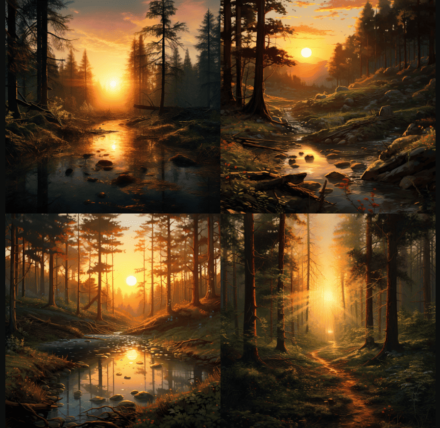 A series of pictures capturing the mesmerizing sunset over a forest, showcasing the stunning natural beauty and serene ambiance.