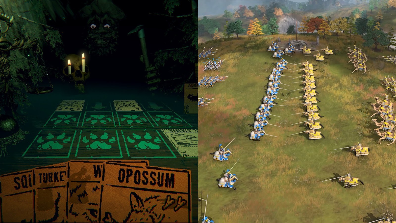 Inscrypton and Age of Empires IV - Two titles side by side to illustrate their differences