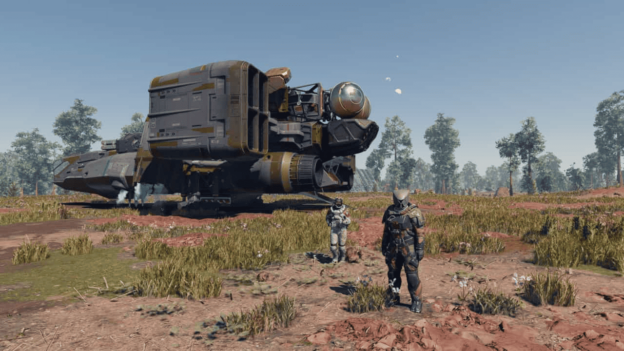 A screenshot of an alien spacecraft in a field – perfect for gaming PC enthusiasts.
