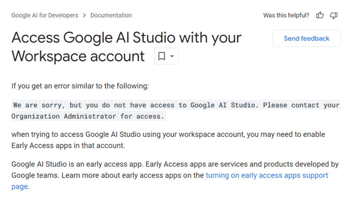 A screenshot illustrating the process of signing up and accessing Google AI Studio.