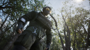 Nakrd Snake having just landed in Metal Gear Solid Delta: Snake Eater