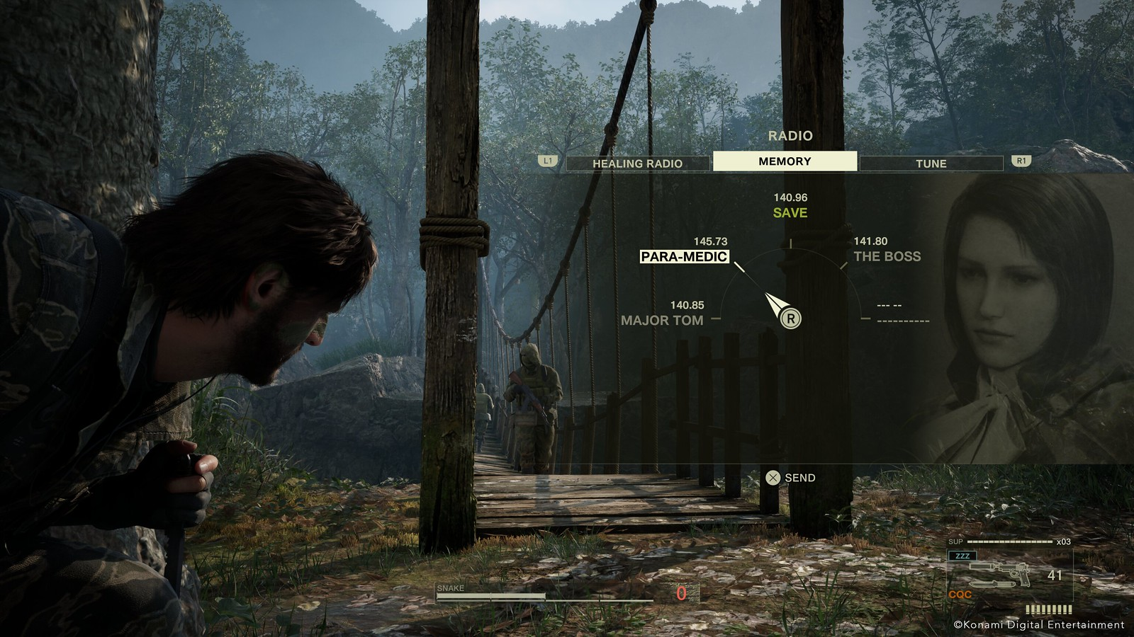 Metal Gear Solid Delta rope bridge and guard 