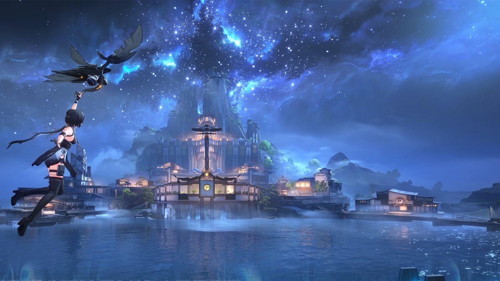 Wuthering Waves - The city of Rinascita by night