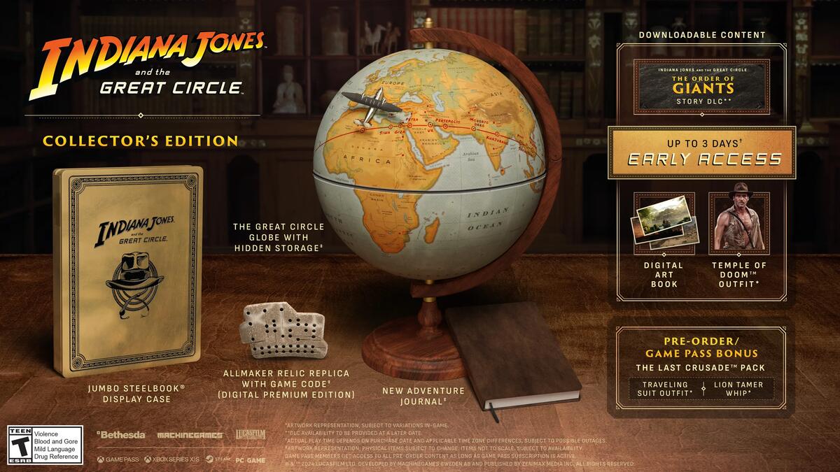 Indiana Jones and the Great Circle pre-order bonus: pre-order details graphic.