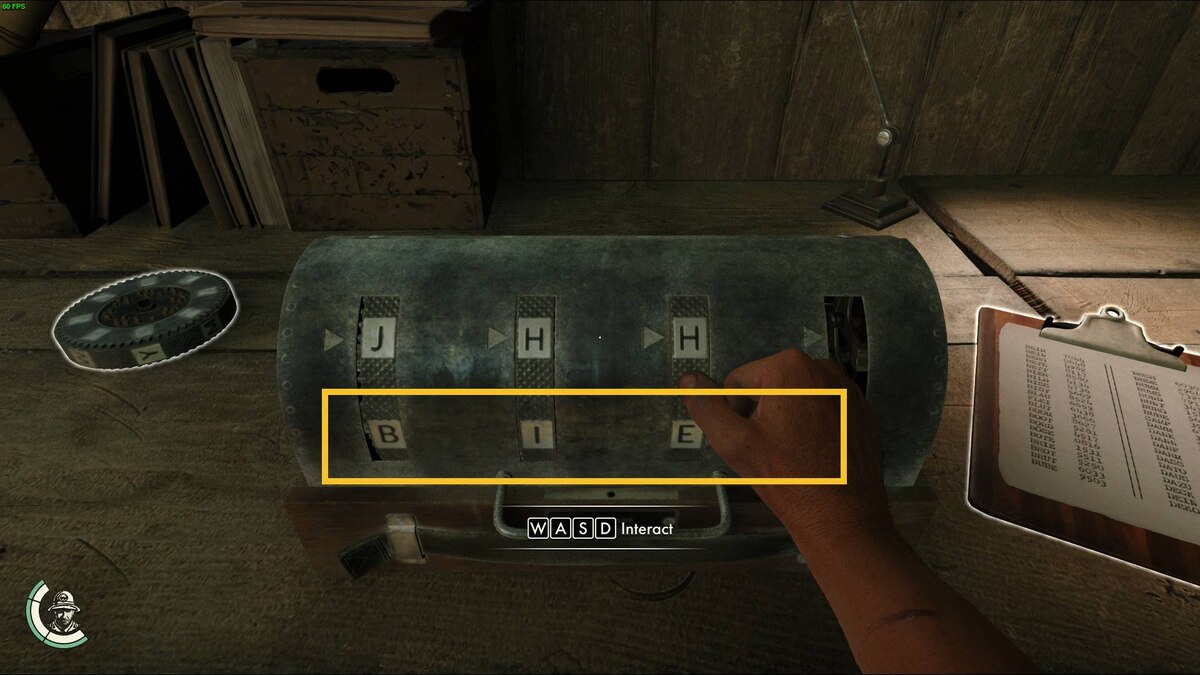 Indiana Jones and the Great Circle Counting Letters: cipher machine and code wheels.