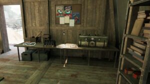 Indiana Jones and the Great Circle Counting Letters: desk with a chest.