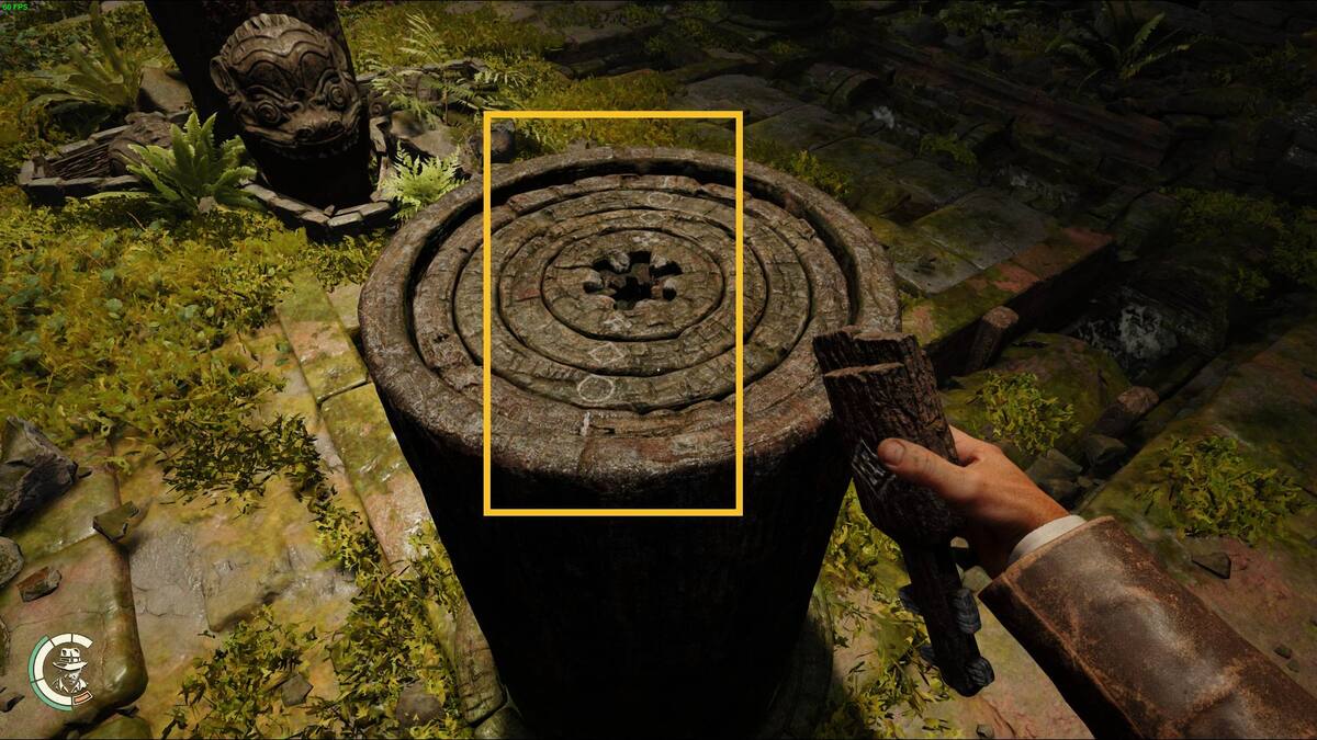 Indiana Jones and the Great Circle Demon's Tomb Puzzle: jungle chamber.