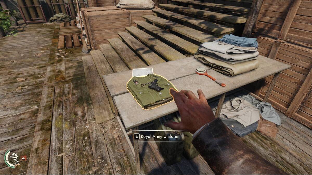 Indiana Jones and the Great Circle Royal Army Uniform: army uniform on a table.
