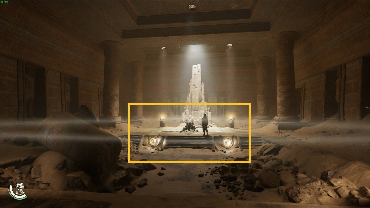 Indiana Jones and the Great Circle Sanctuary of the Ancient Gold Mask puzzle: Gold Mask chamber.