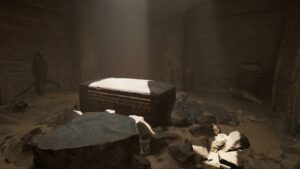 Indiana Jones and the Great Circle Seat of Eternity sarcophagus: sarcophagus chamber.