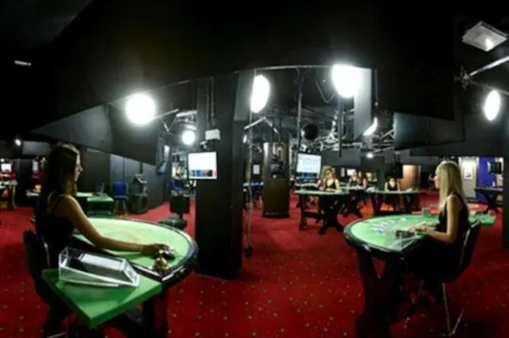 An image showing the inside of the Evolution live casino studio in Riga