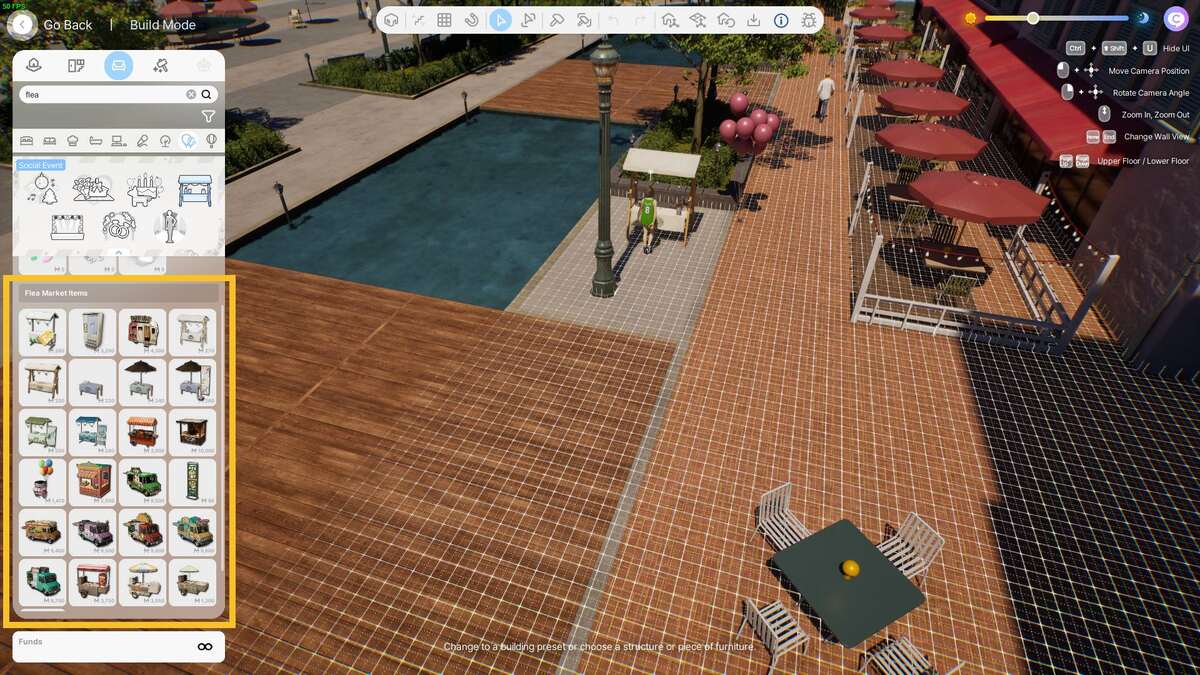 inZOI Fleat Market: Edit Public Property menu.