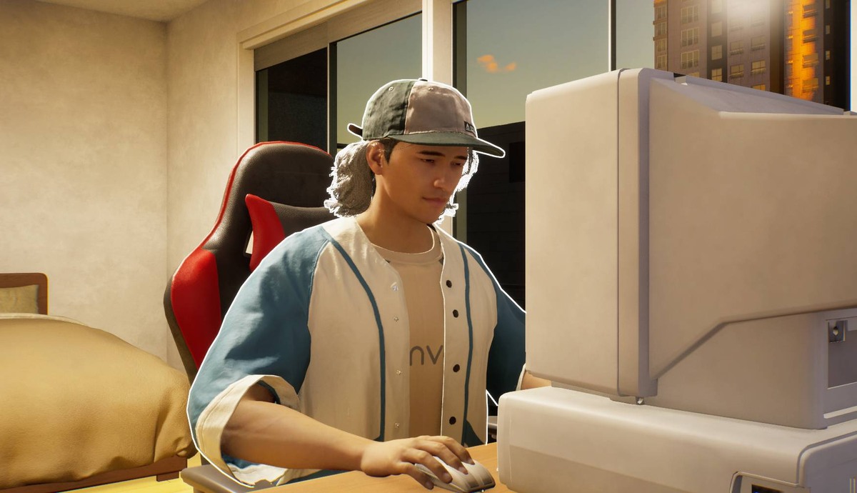 inZOI rumor: Zoi using a computer.