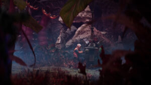 Is Dead by Daylight free to play: A player fixes a generator in a jungle.