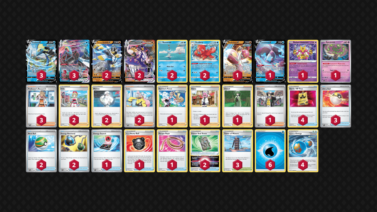 Picture of Iteleon and Urshifu deck in Pokemon TCG