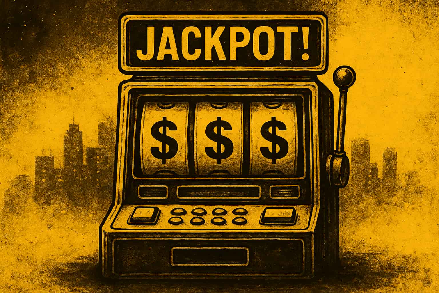 Image showing slot machine that is has achieved a jackpot win