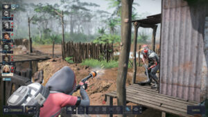 Jagged Alliance 3 review: Mouse lands a lethal headshot with a silenced pistol against a Legion goon.