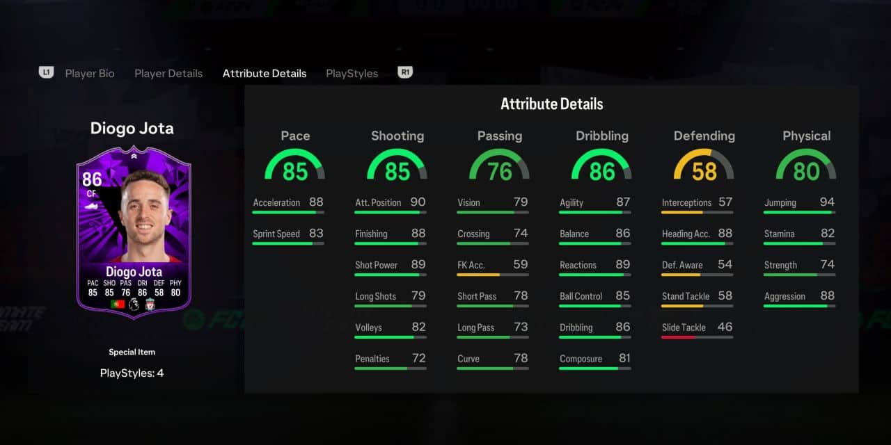 jota fc pro live player profile fc 24