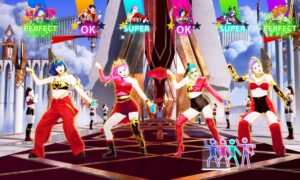 Just dance 2024 screenshots showing characters dancing on stage.