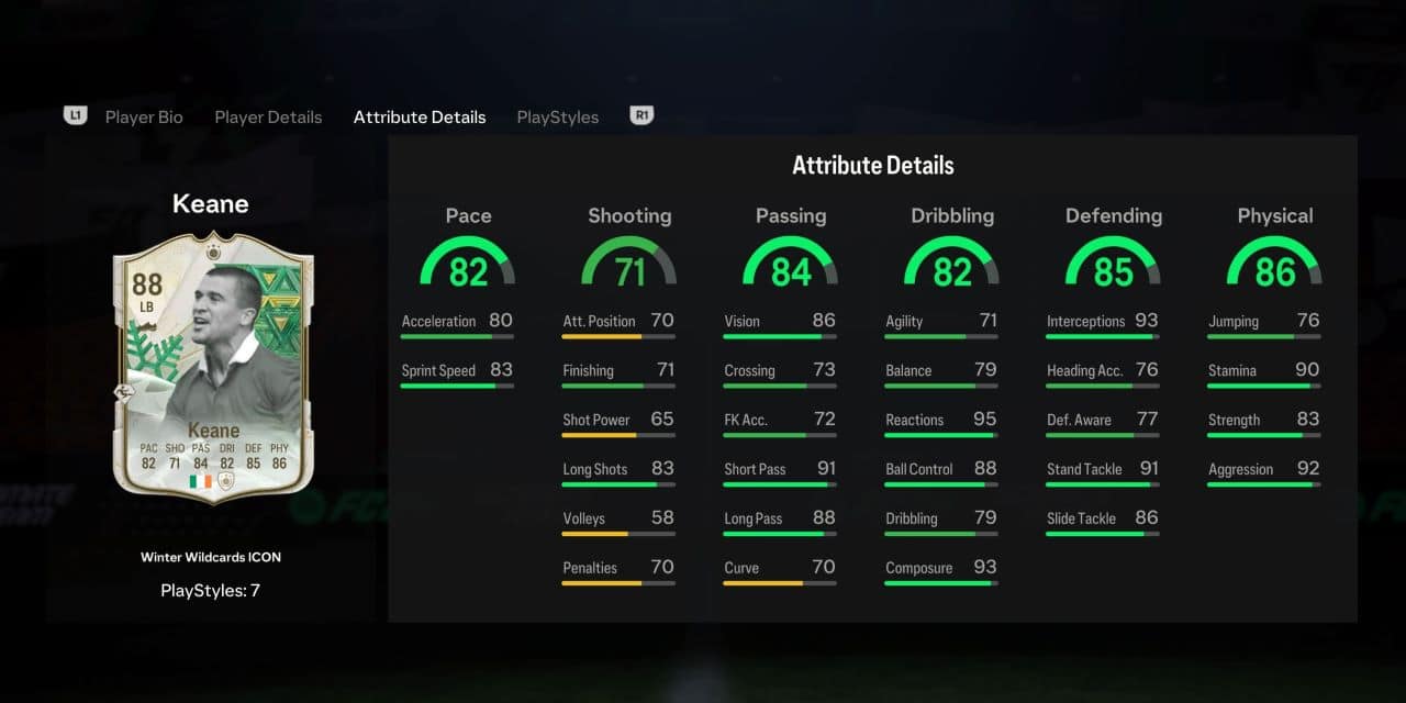 keane winter wildcards icon player profile fc 24