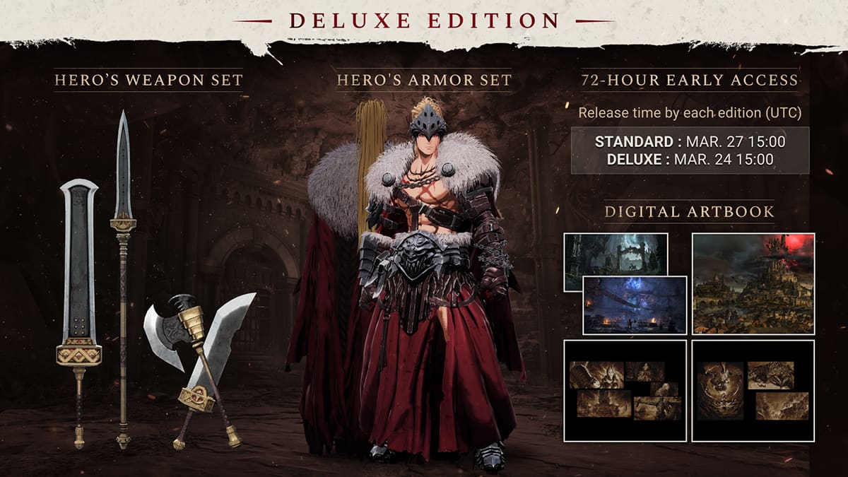 Image showing the contents of the Deluxe Edition for the game The First Berserker: Khazan.