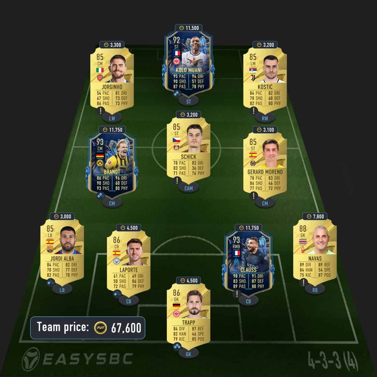 khephren thuram premium futties sbc solution fifa 23 89-rated squad