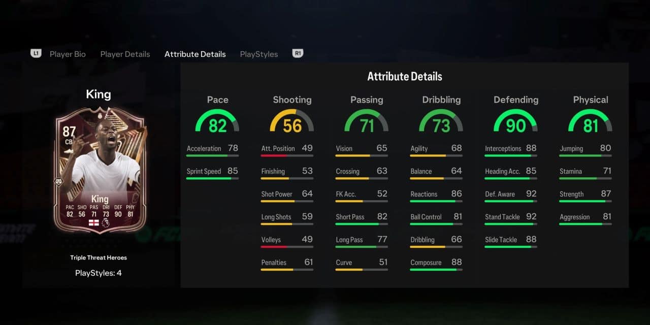 king triple threat hero player profile fc 24