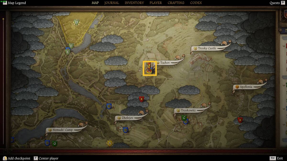 Kingdom Come Deliverance 2 axe from the lake: map.