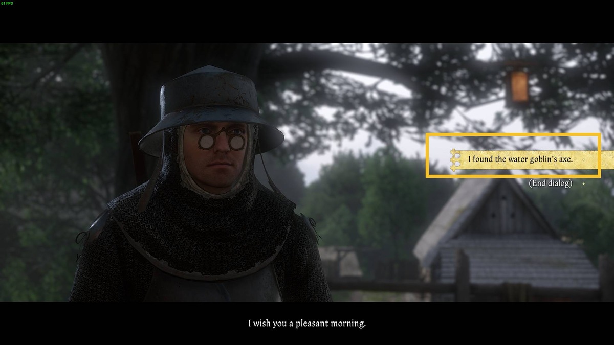 Kingdom Come Deliverance 2 axe from the lake: Henry dialogue options.