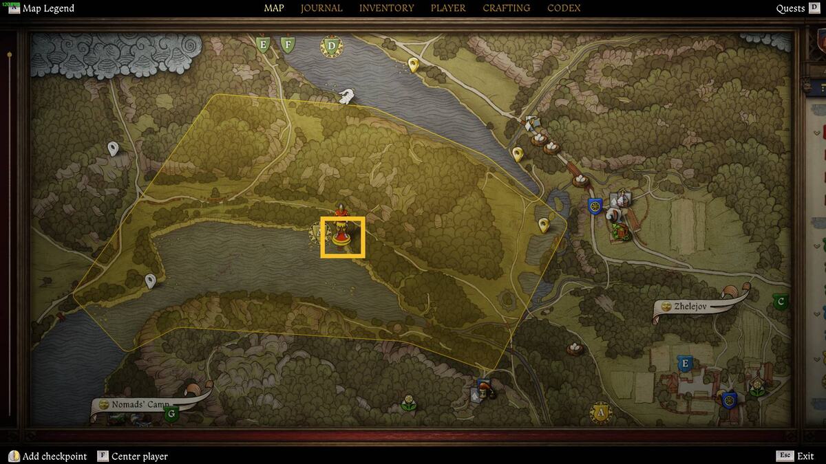 Kingdom Come Deliverance 2 axe from the lake: map.