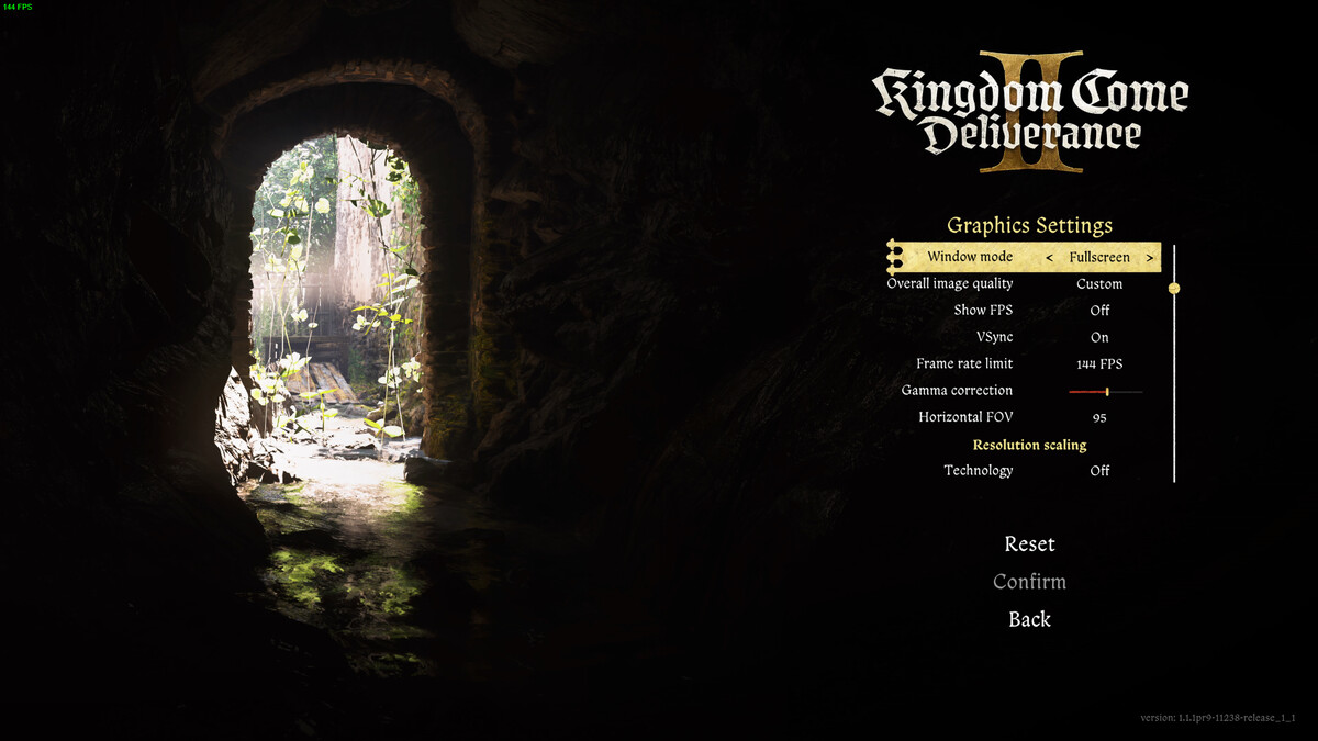 Kingdom Come Deliverance 2 best settings: settings menu.