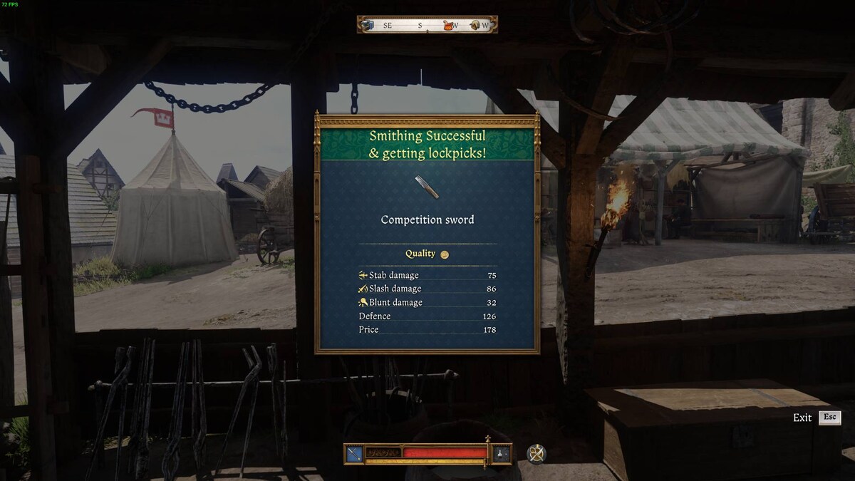 Kingdom Come Deliverance 2 Blacksmithing: smithing process.