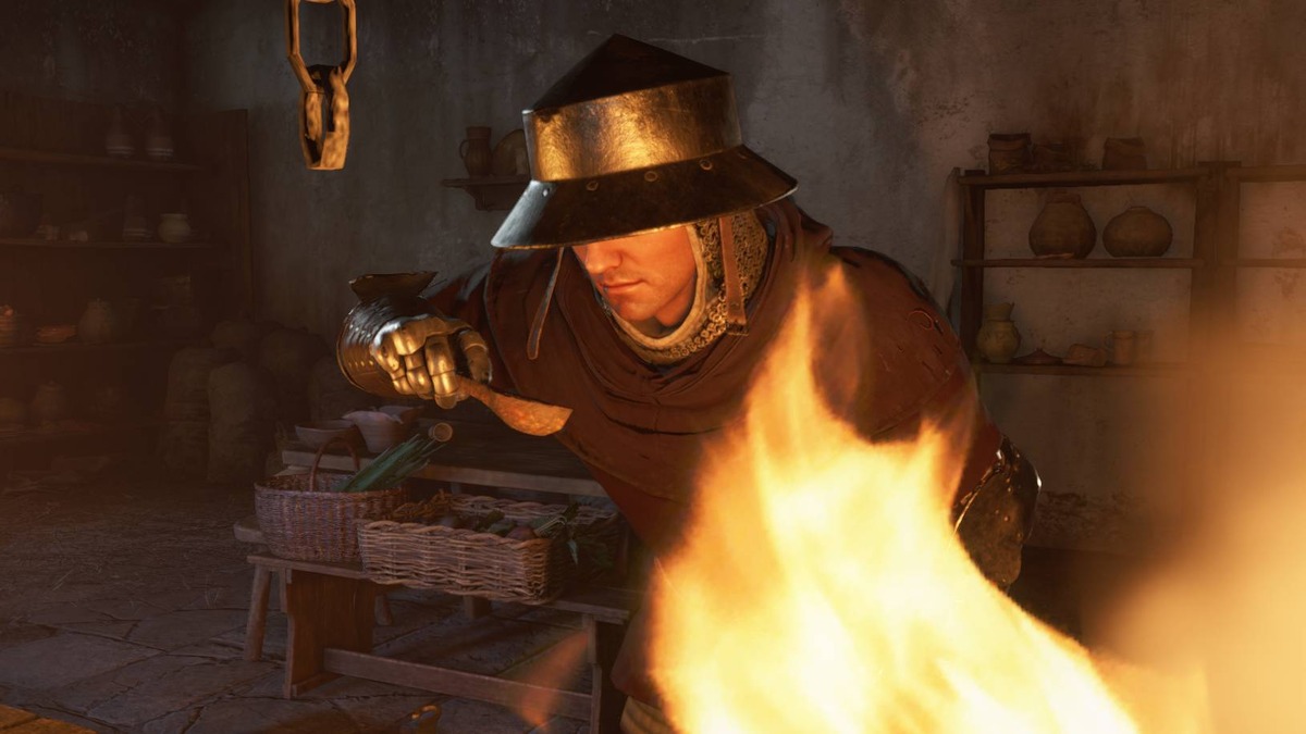 Kingdom Come Deliverance 2 how to cook: Henry cooking.
