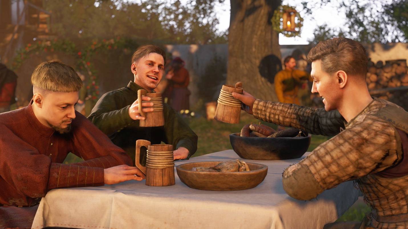 Is Kingdom Come Deliverance 2 on Game Pass: Hans and Henry at a tavern.