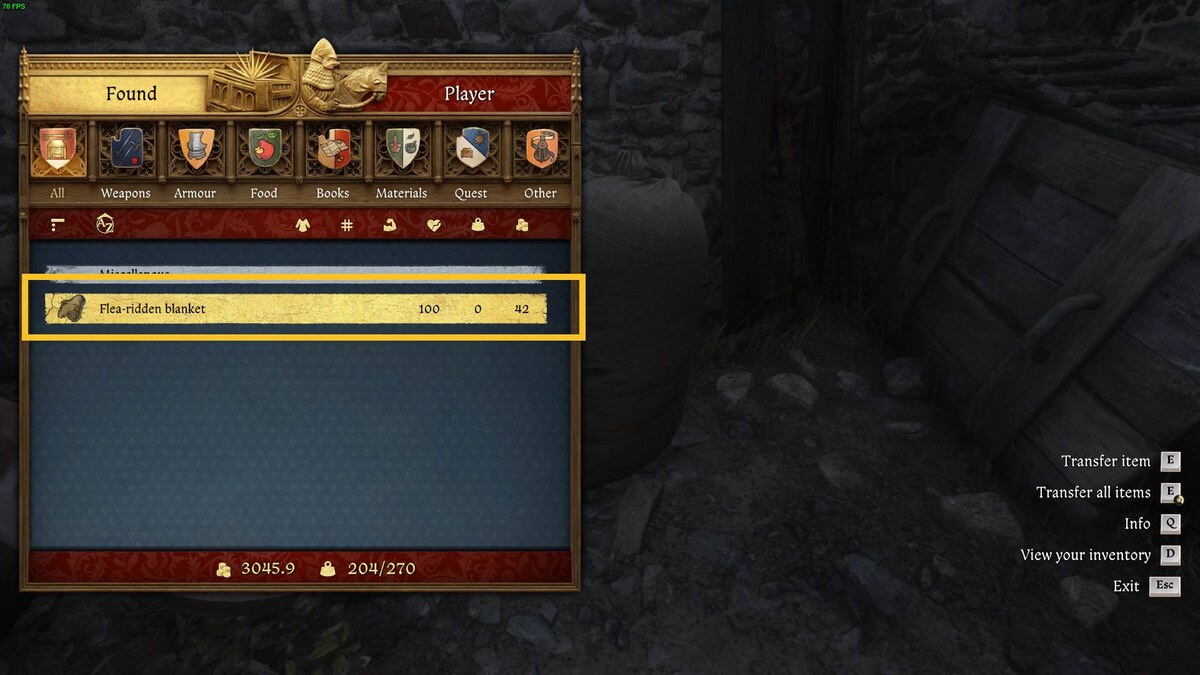Kingdom Come Deliverance 2 Ill Repute: inventory.