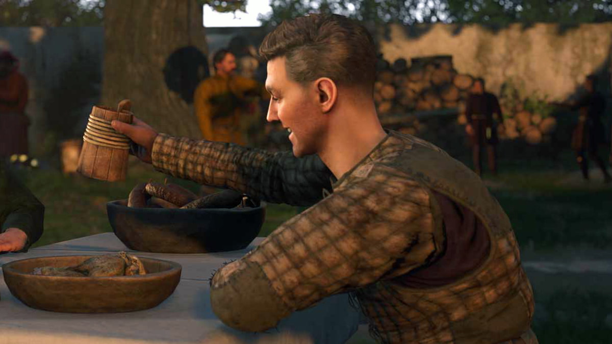 Image showing Henrry enjoying a drink in Kingdom Come: Deliverance 2.
