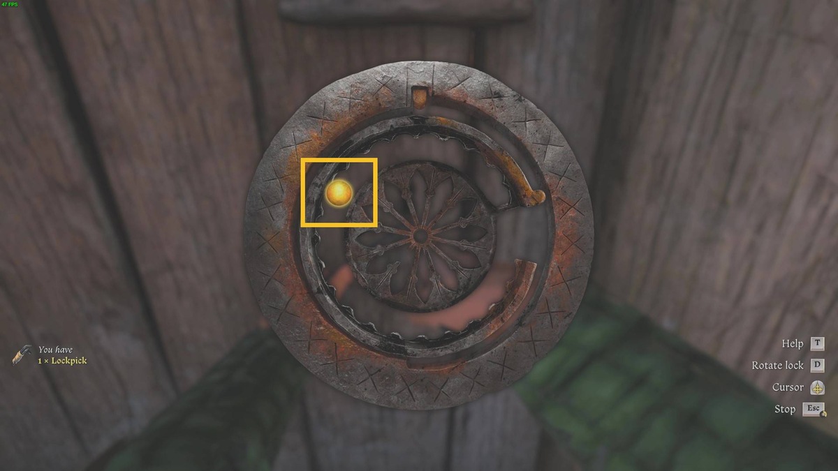 Kingdom Come Deliverance 2 lockpick: lockpick mini-game.