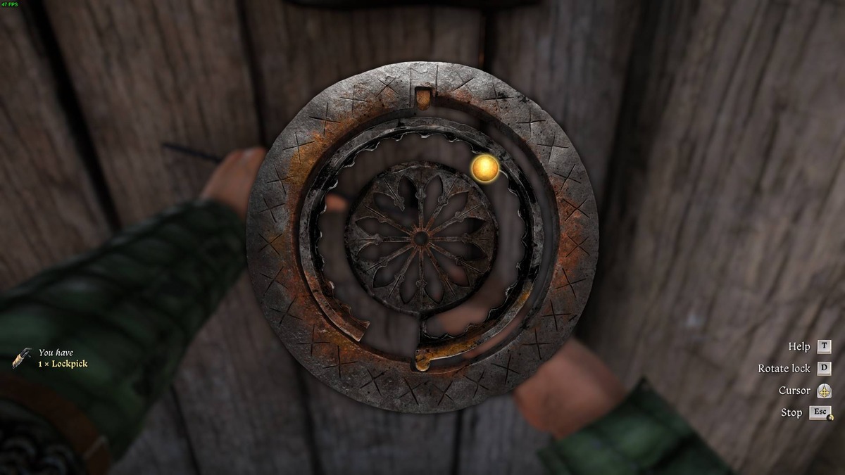 Kingdom Come Deliverance 2 lockpick: lockpick mini-game.