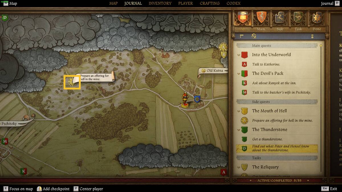 Kingdom Come Deliverance 2 Mouth of Hell: map.