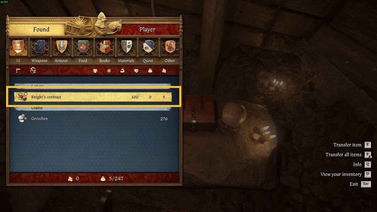 Kingdom Come Deliverance 2 Mouth of Hell: inventory.