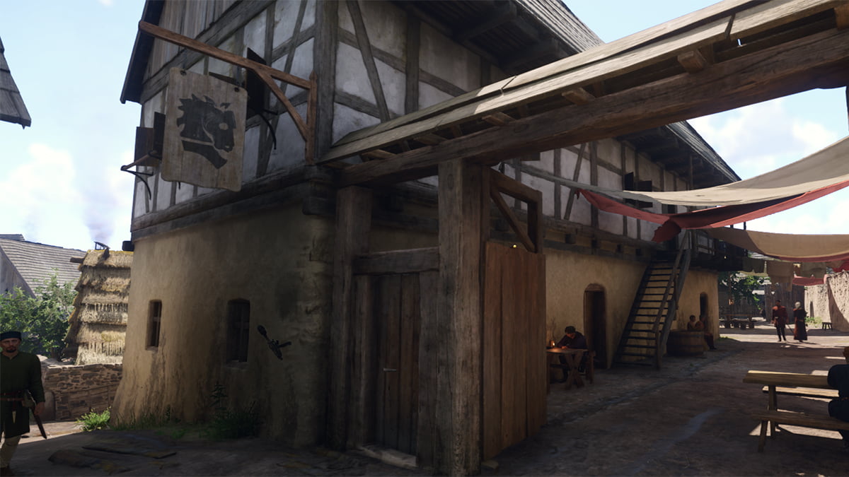 Image of the Black Horse tavern that starts the Striped Tonies quest in Kingdom Come: Deliverance 2.