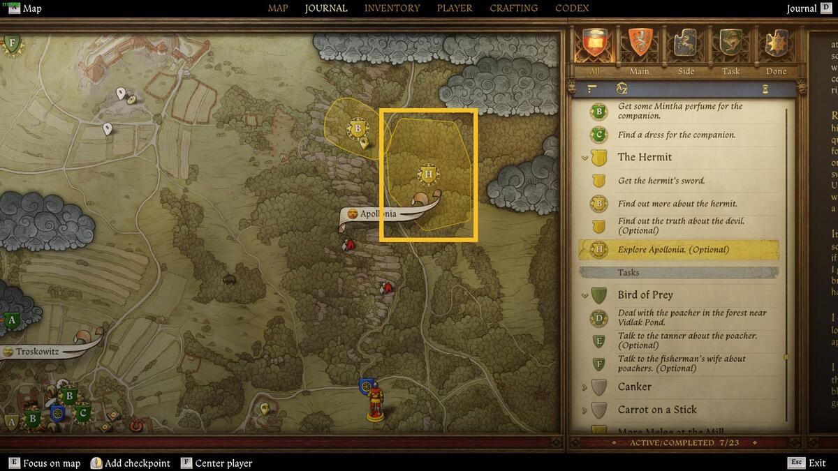 Kingdom Come Deliverance 2 The Hermit: map.