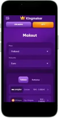 kingmaker nopeat maksutavat