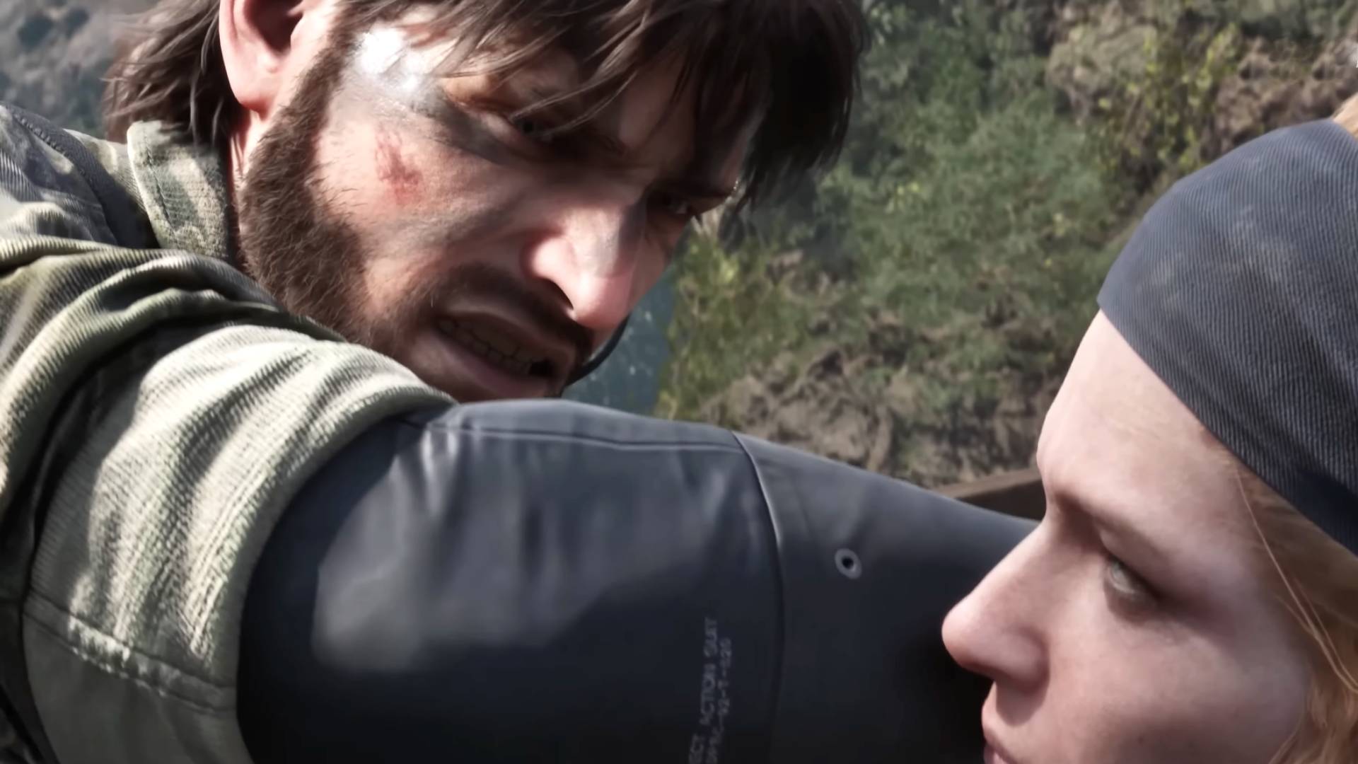 Solid Snake fighting the boss in Metal Gear Solid Delta