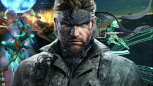 Metal Gear Solid Delta Snake in front of Zone of the Enders gameplay