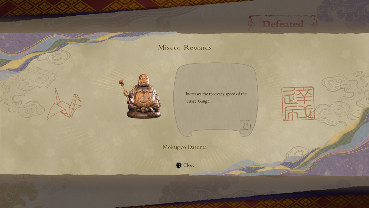 Kunitsu-Gami Path of the Goddess Kamaitachi: rewards screen.
